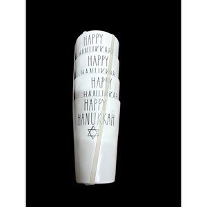 Rae Dunn "Happy Hanukkah" (4) White Melamine Cups New with tags